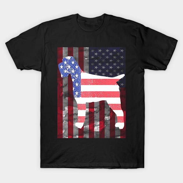 Wirehaired Pointing Griffon American Flag 4th Of July Dog T-Shirt by Jannysingle